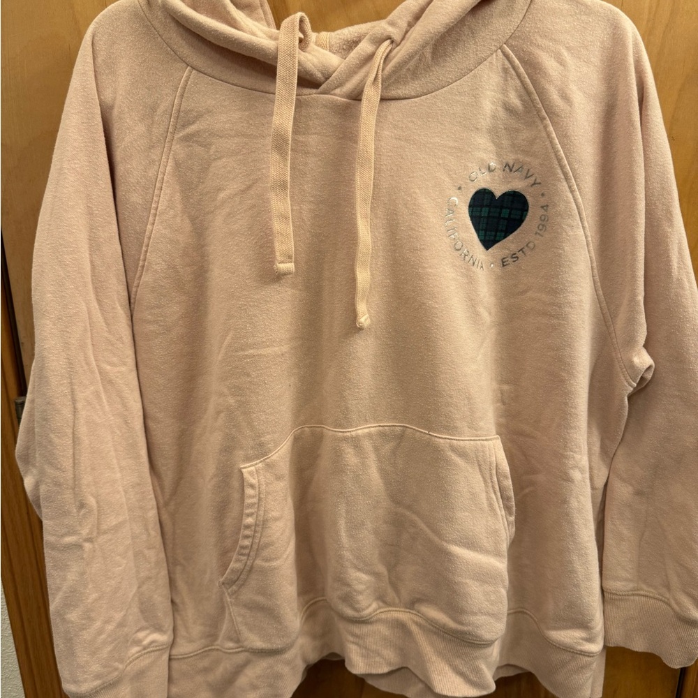 Old Navy Women's Blush Hoodie with Heart Detail